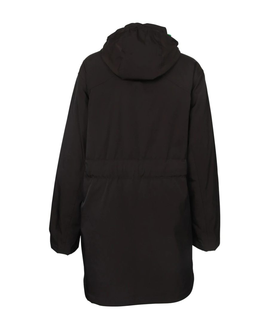 Bottega Veneta Hooded Zip Coat In Black