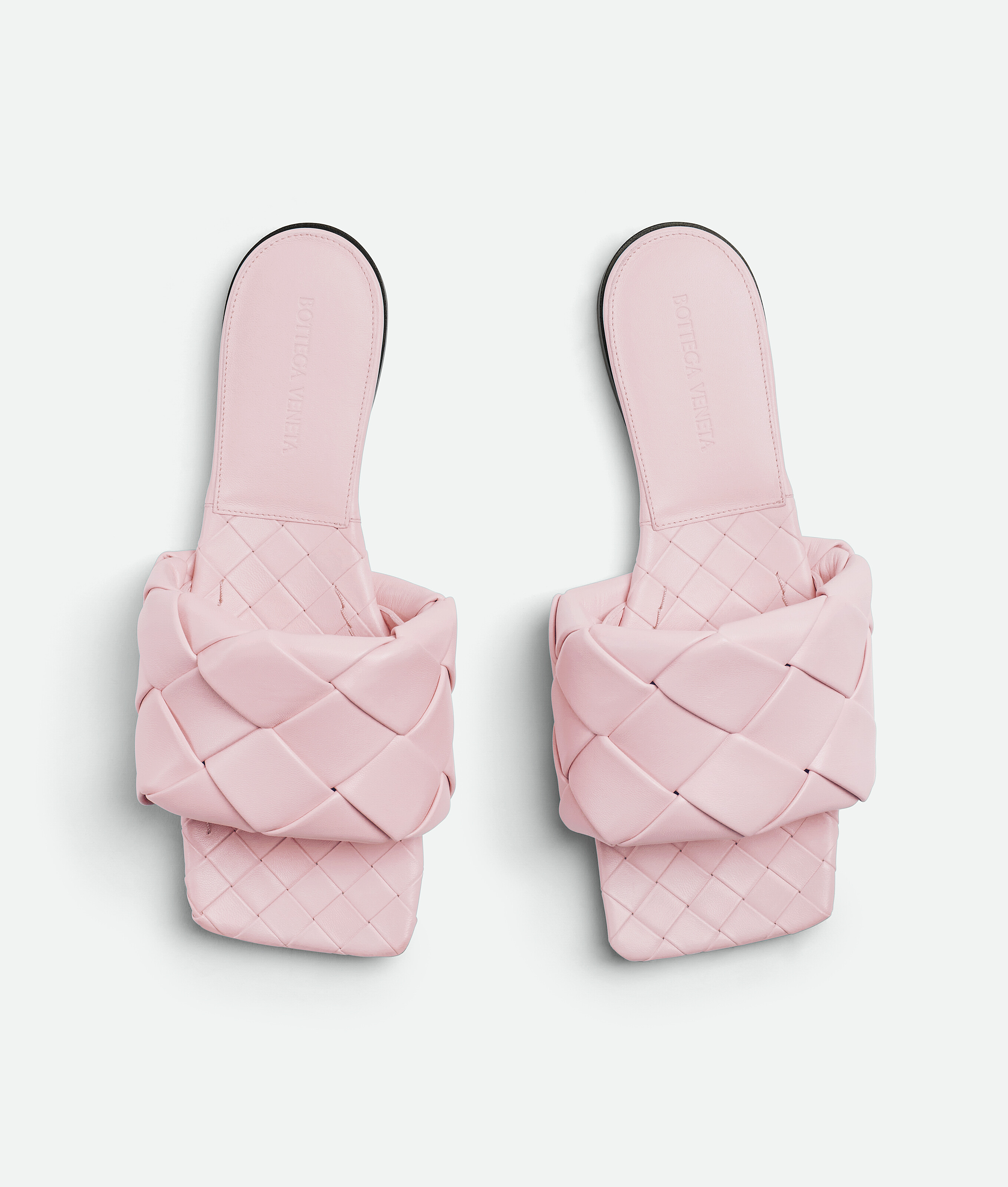 Bottega Veneta 10mm Lido Leather Slide Flats In Pink