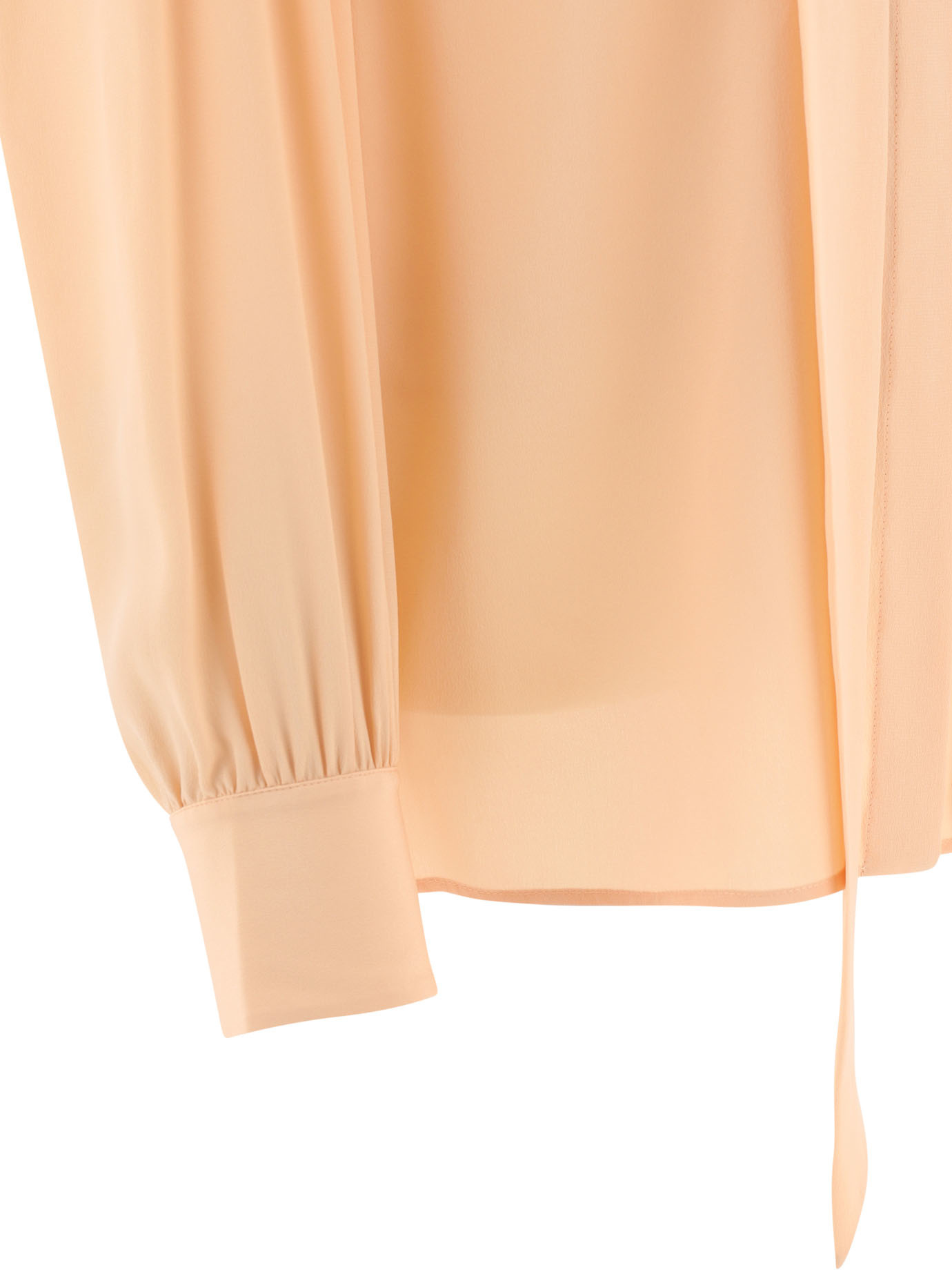 Chloé Sheer Fabric Blouse Drawstring Cuffs In Nude