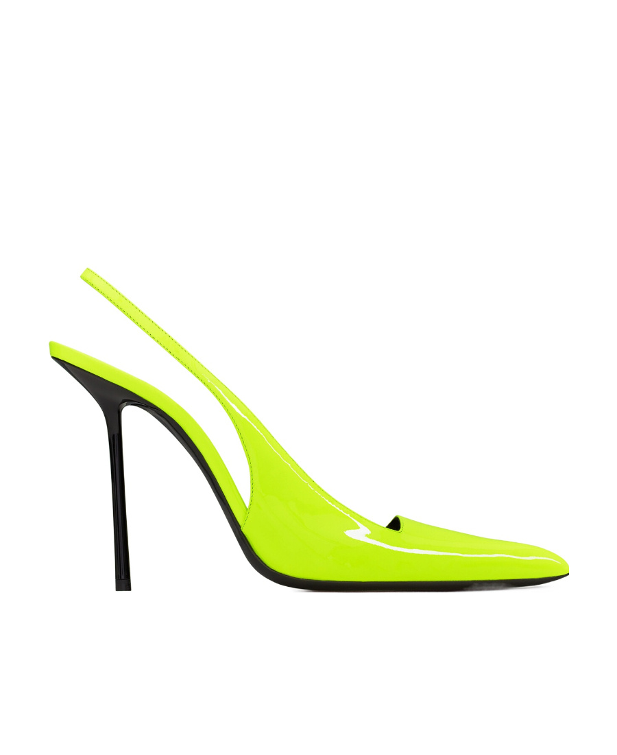 Saint Laurent Kiss 115mm Slingback Pumps In Green