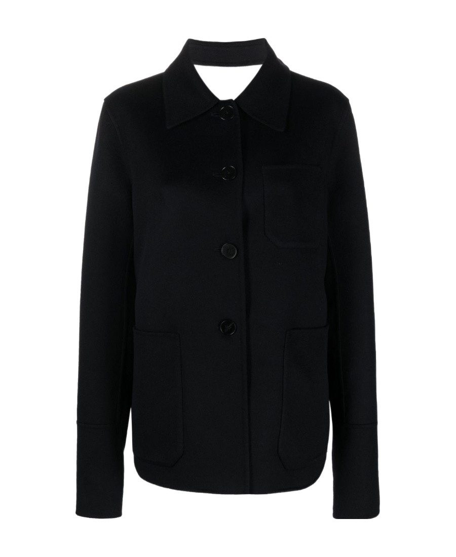 Jil Sander Buttoned Long-sleeved Shirt Jacket In Black