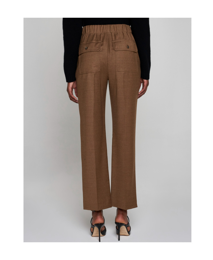 Weekend Max Mara Straight Leg Cropped Pants In Brown