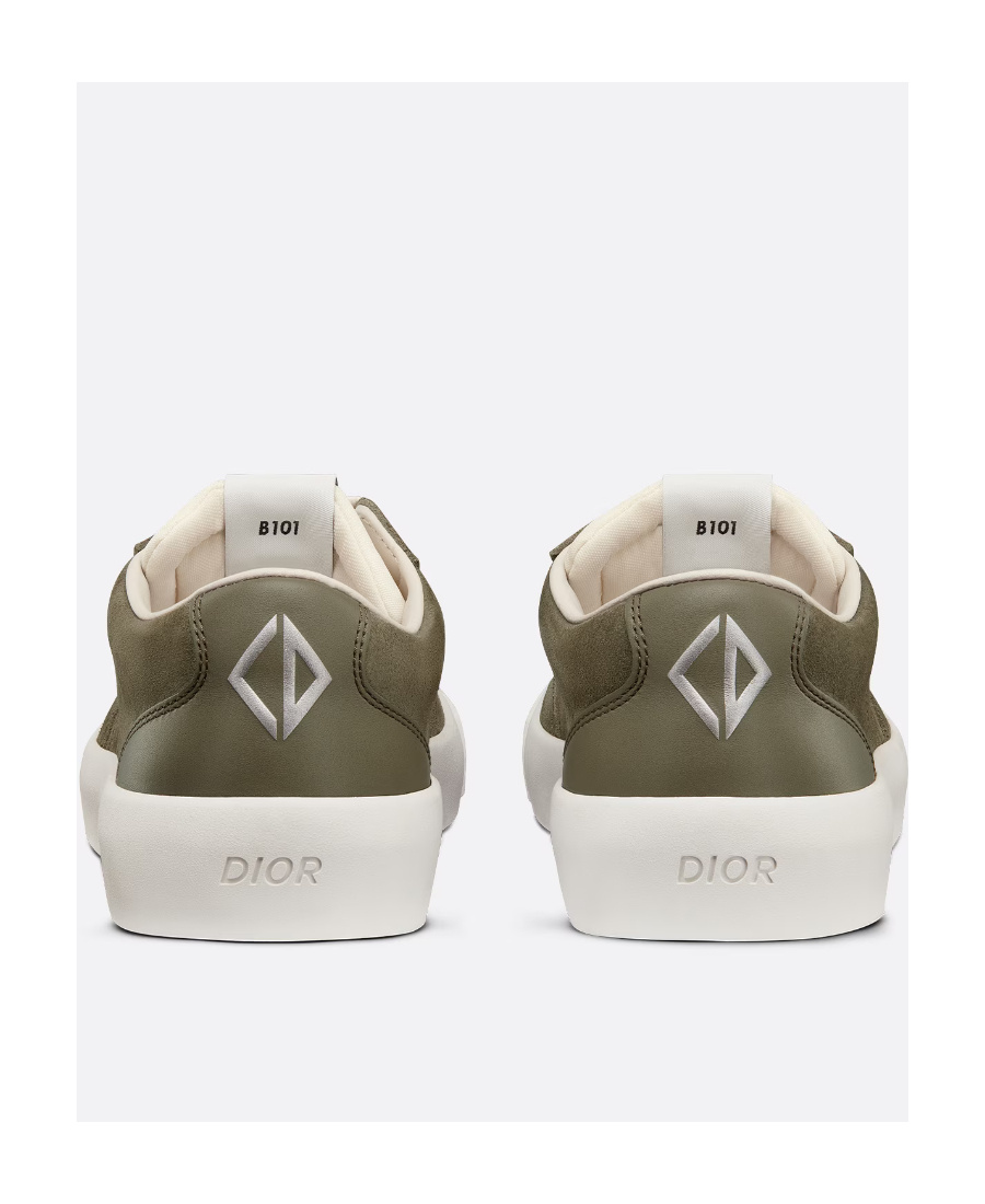 Dior B101 Sneaker Khaki Nubuck Calfskin In Green