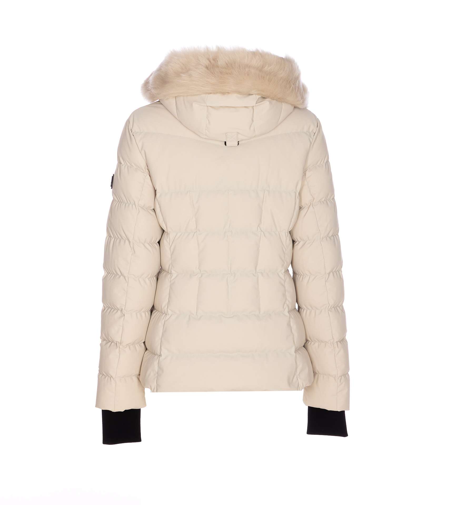 Moose Knuckles Hooded Padded Down Jacket In Neutral