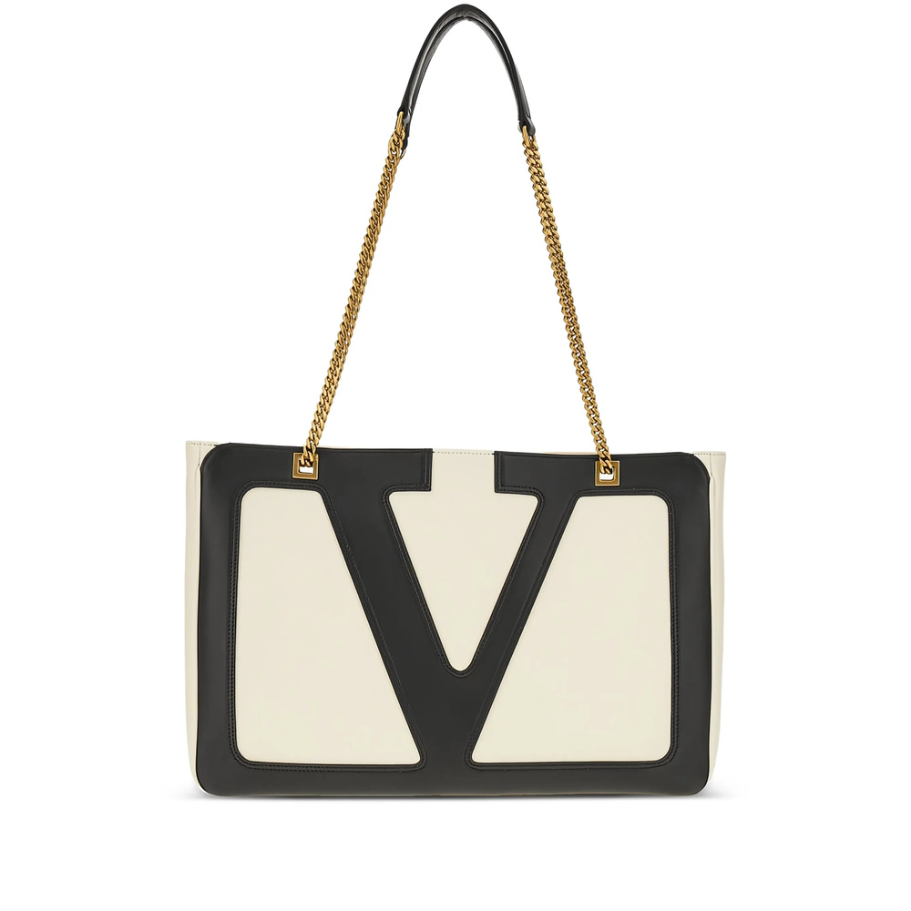 Valentino Zipper Shoulder Bag In White