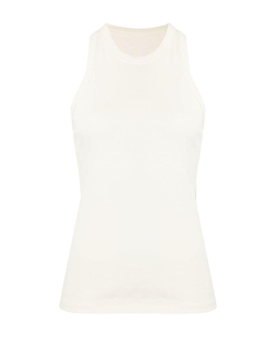 Low Classic Embroidered-logo Sleeveless Top In White