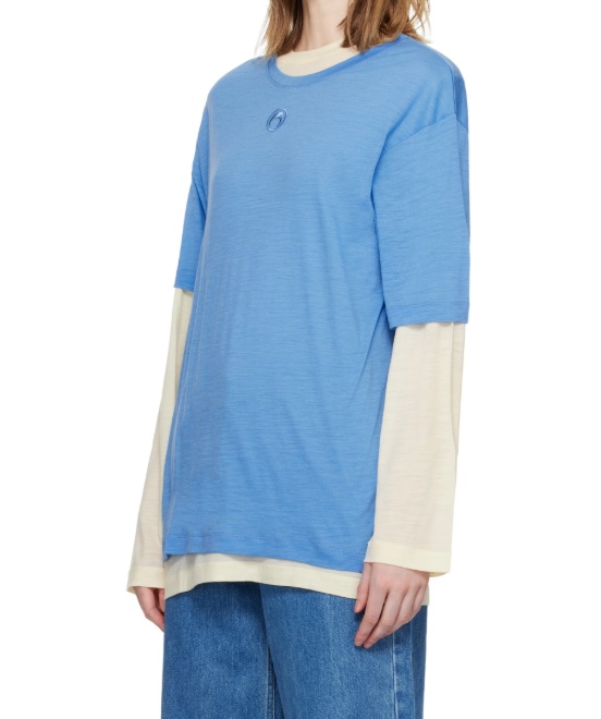 Marine Serre Pack Of Three Jersey T-shirts Set In Gray