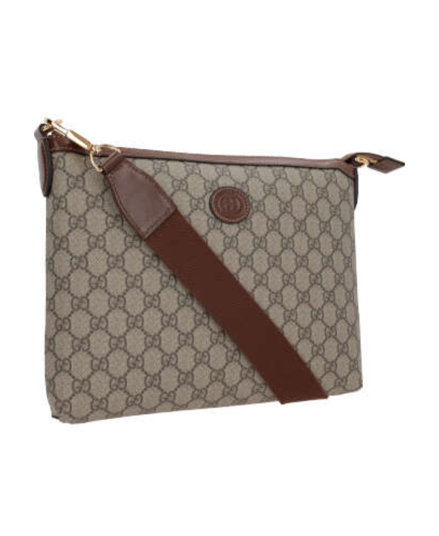 Gucci Interlocking G-print Clutch Bag In Gray