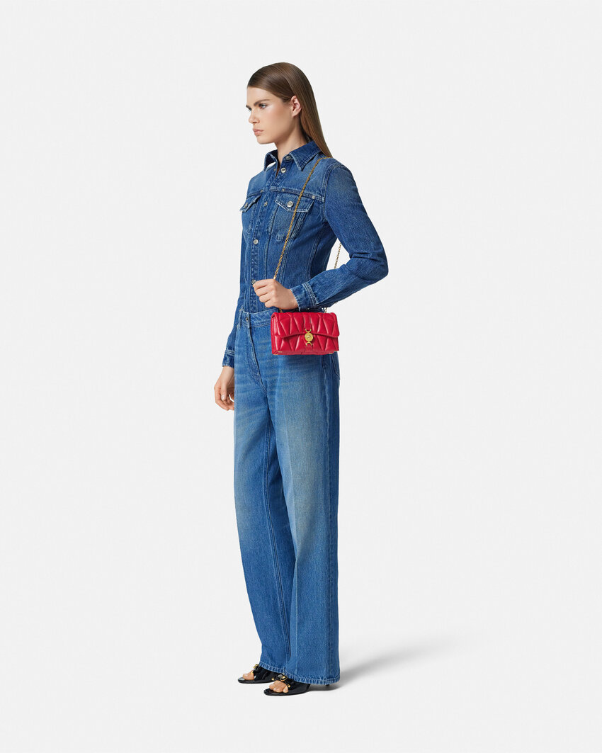 Versace Mini Sac Matelassé Kleio In Red