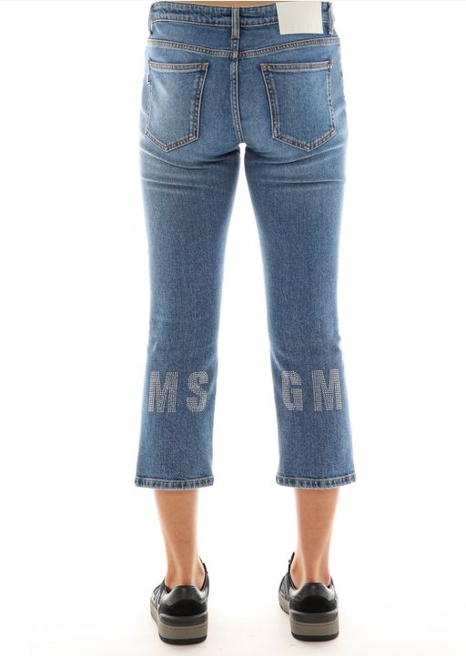 MSGM LOGO EMBROIDERED JEANS