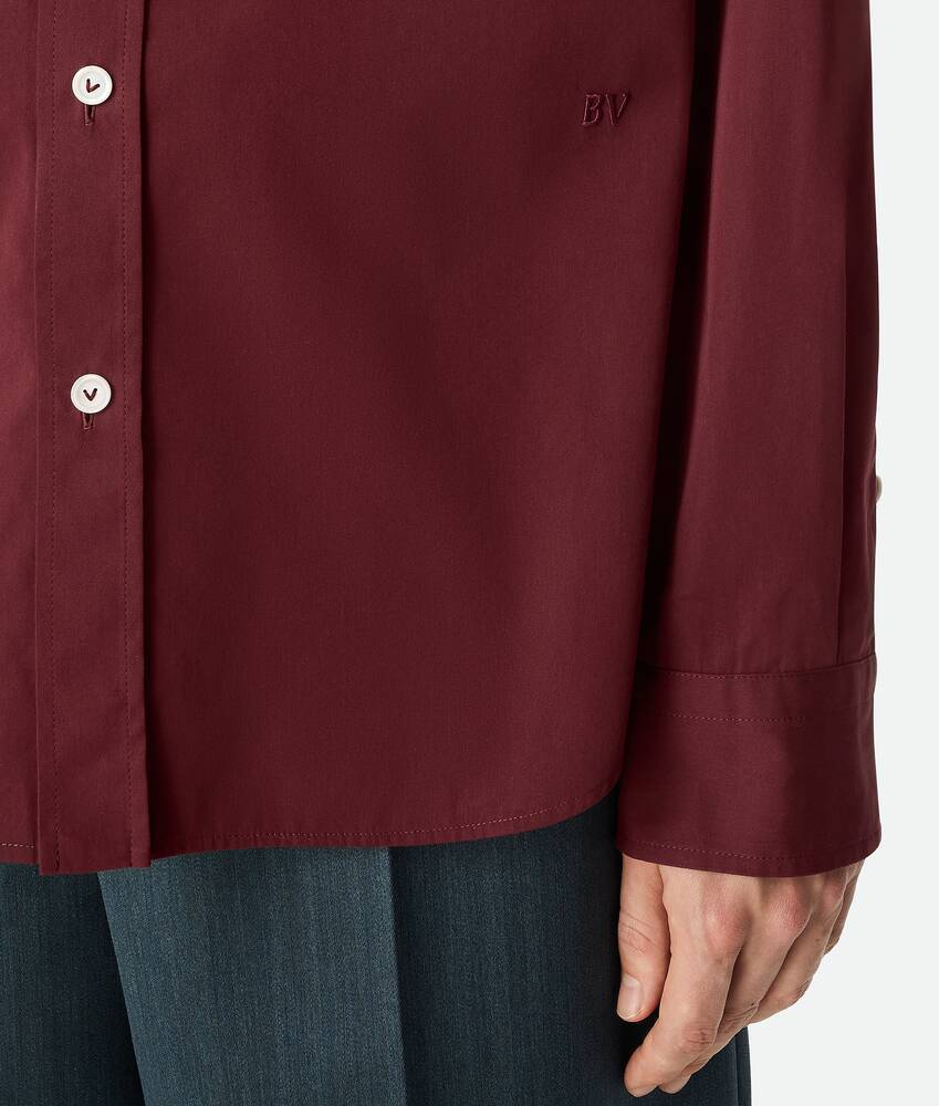 Bottega Veneta Chemise En Coton Et Soie In Black Cherry