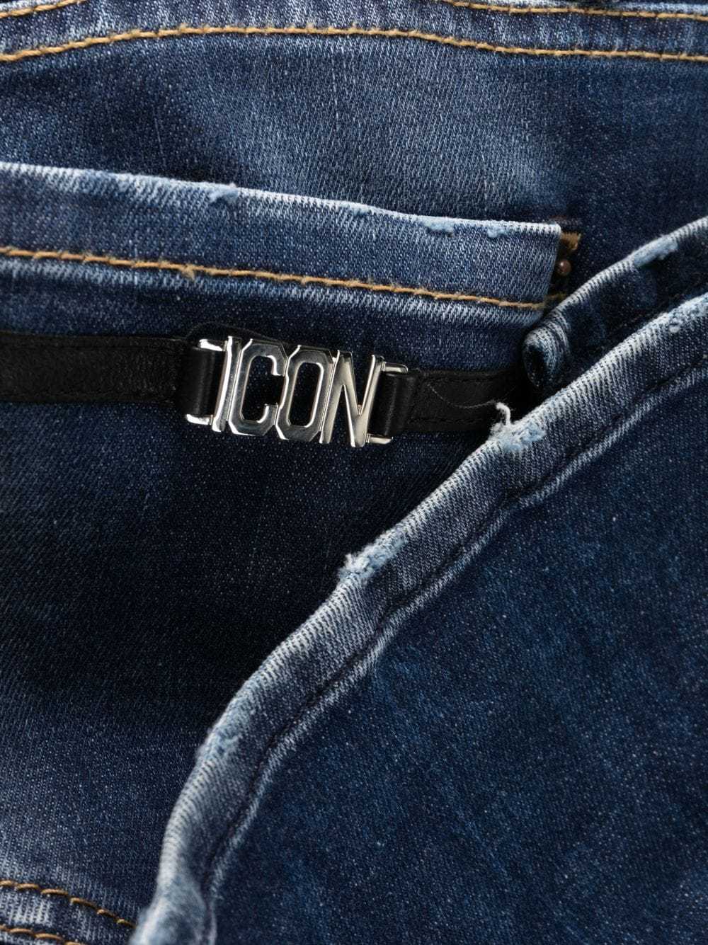 Dsquared2 Distressed-effect Slit-hem Skinny Jeans In Blue