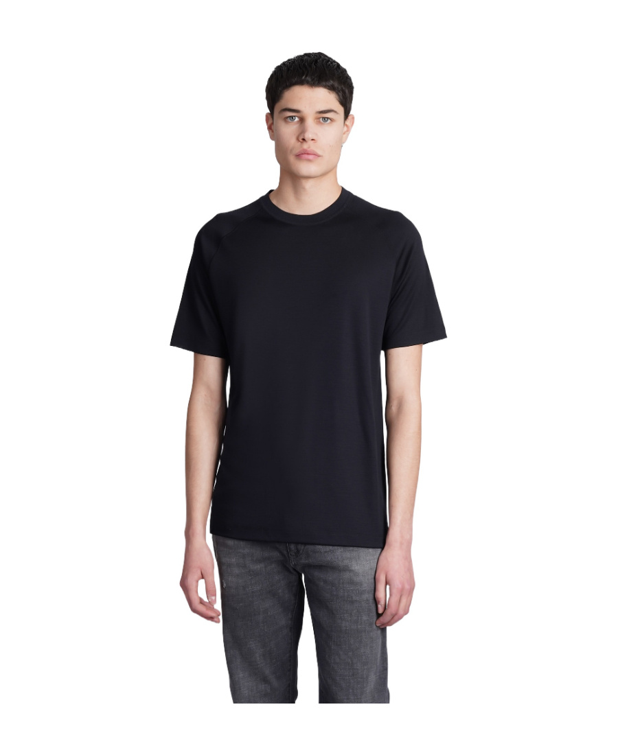 Zegna T-shirt In Brown Wool In Black