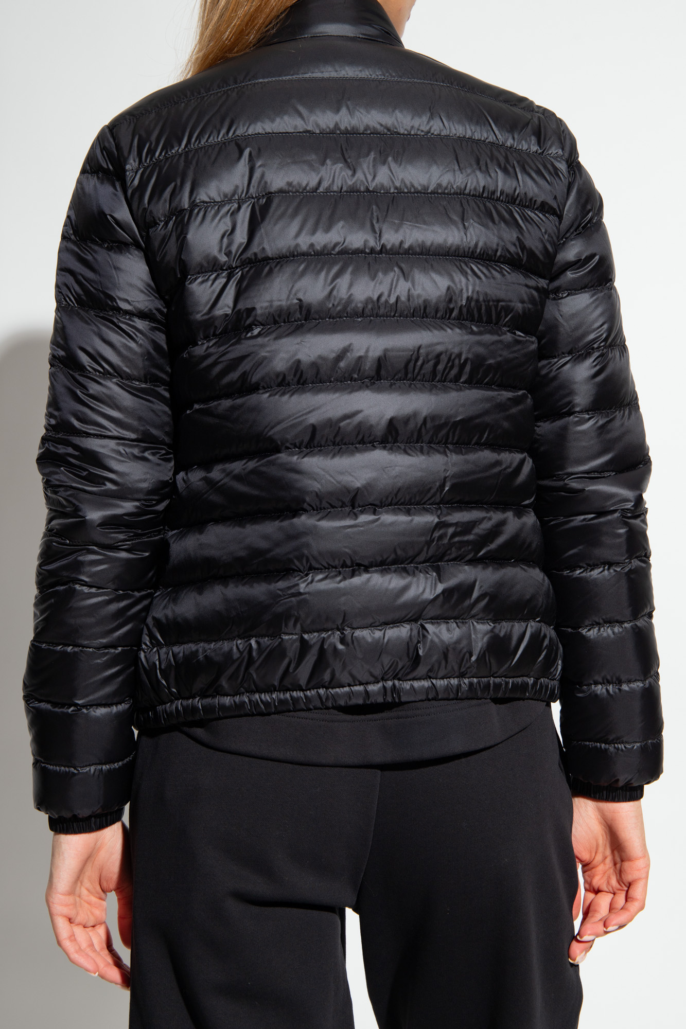 Moncler Lans Down Jacket With Pockets On The Front In Black