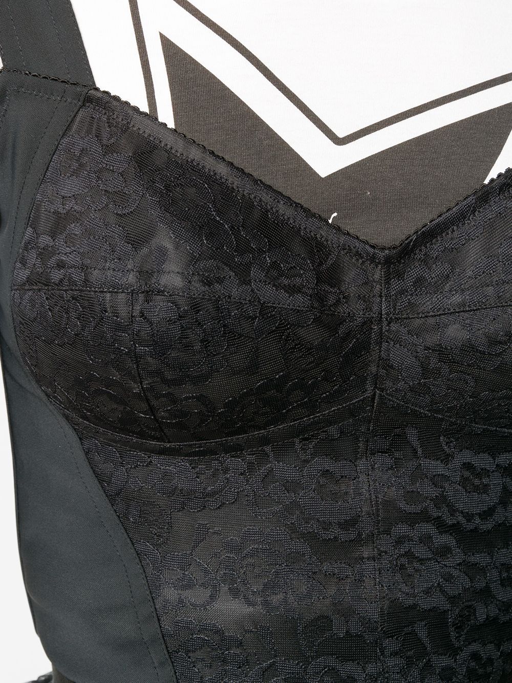 Shop Dolce & Gabbana Floral Lace Bustier Top In Black