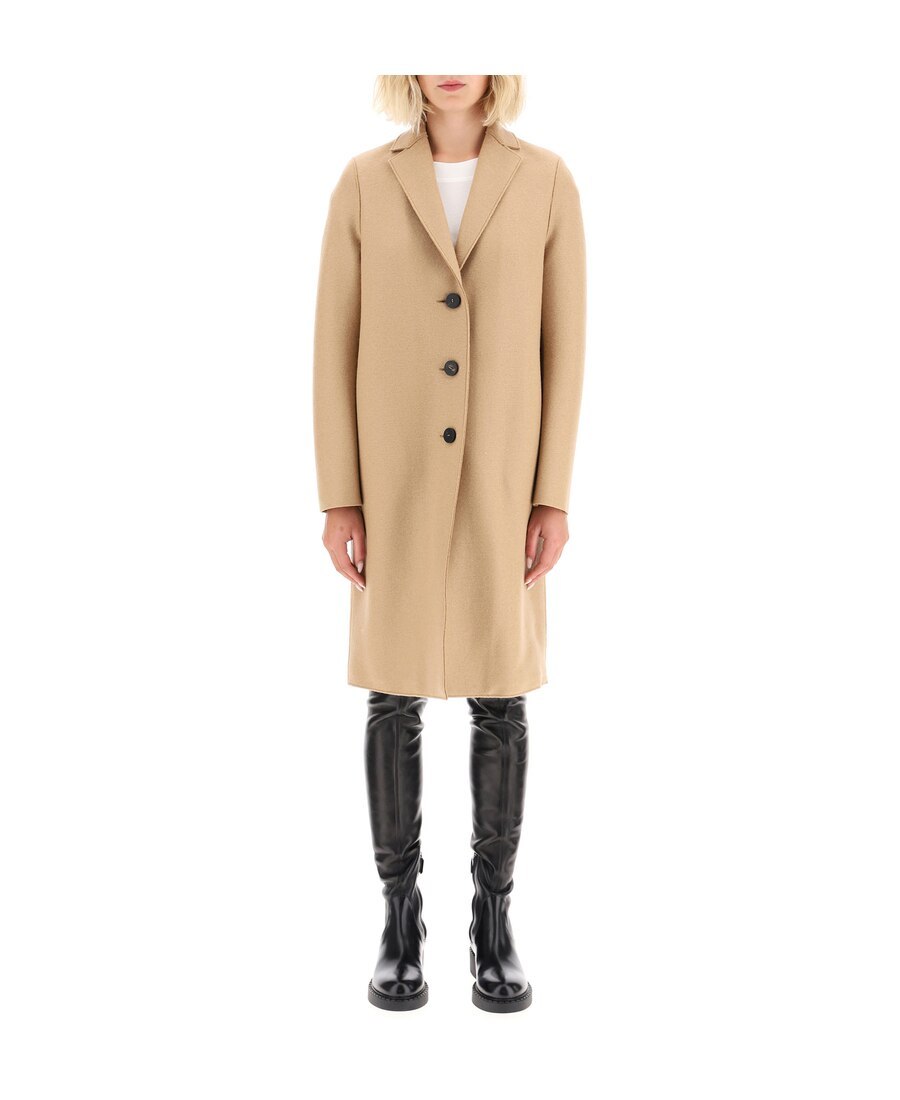 Harris Wharf London Single-breasted Mid-length Coat In Nude
