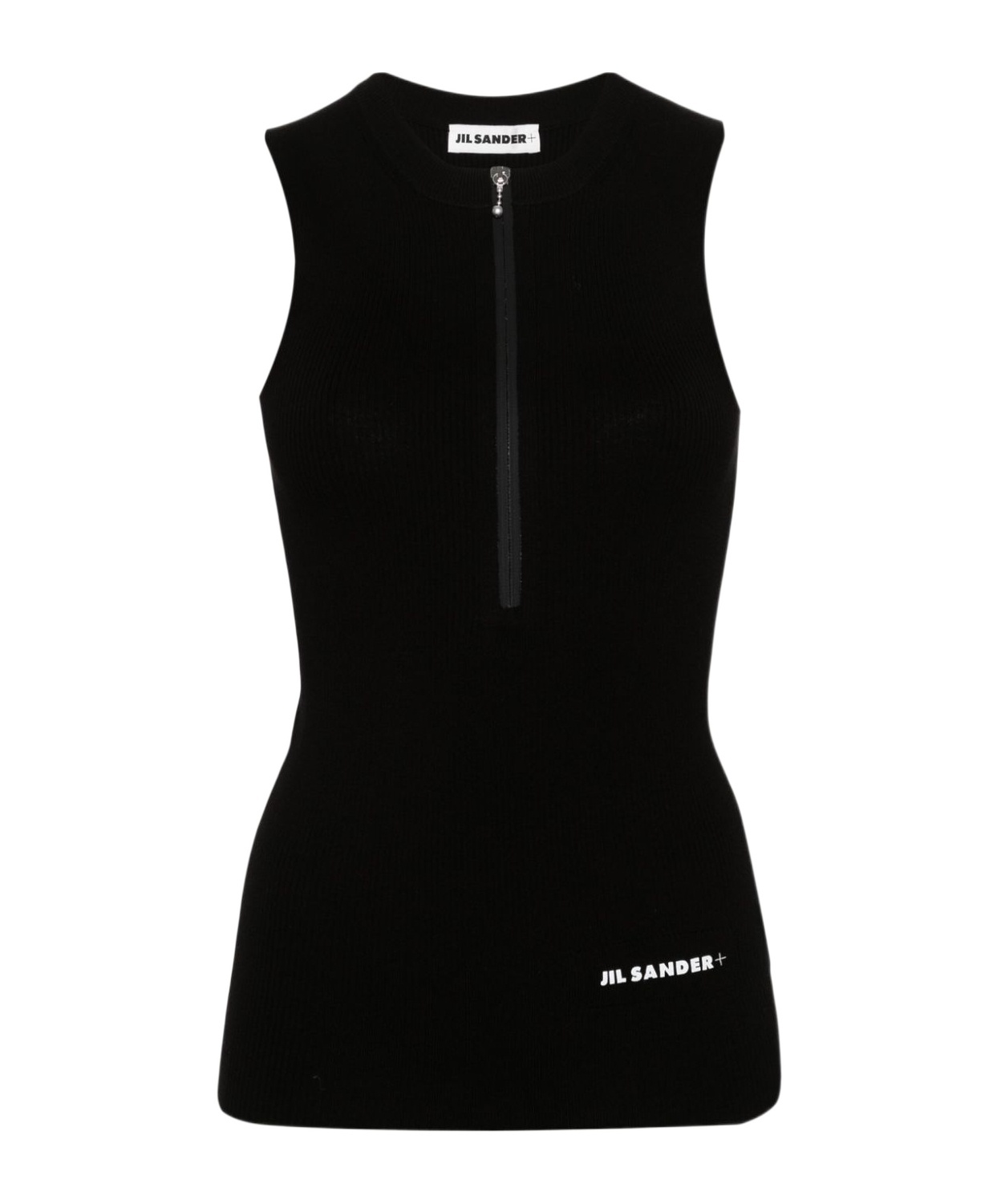Jil Sander Fine-ribbed Sleeveless Top In Black