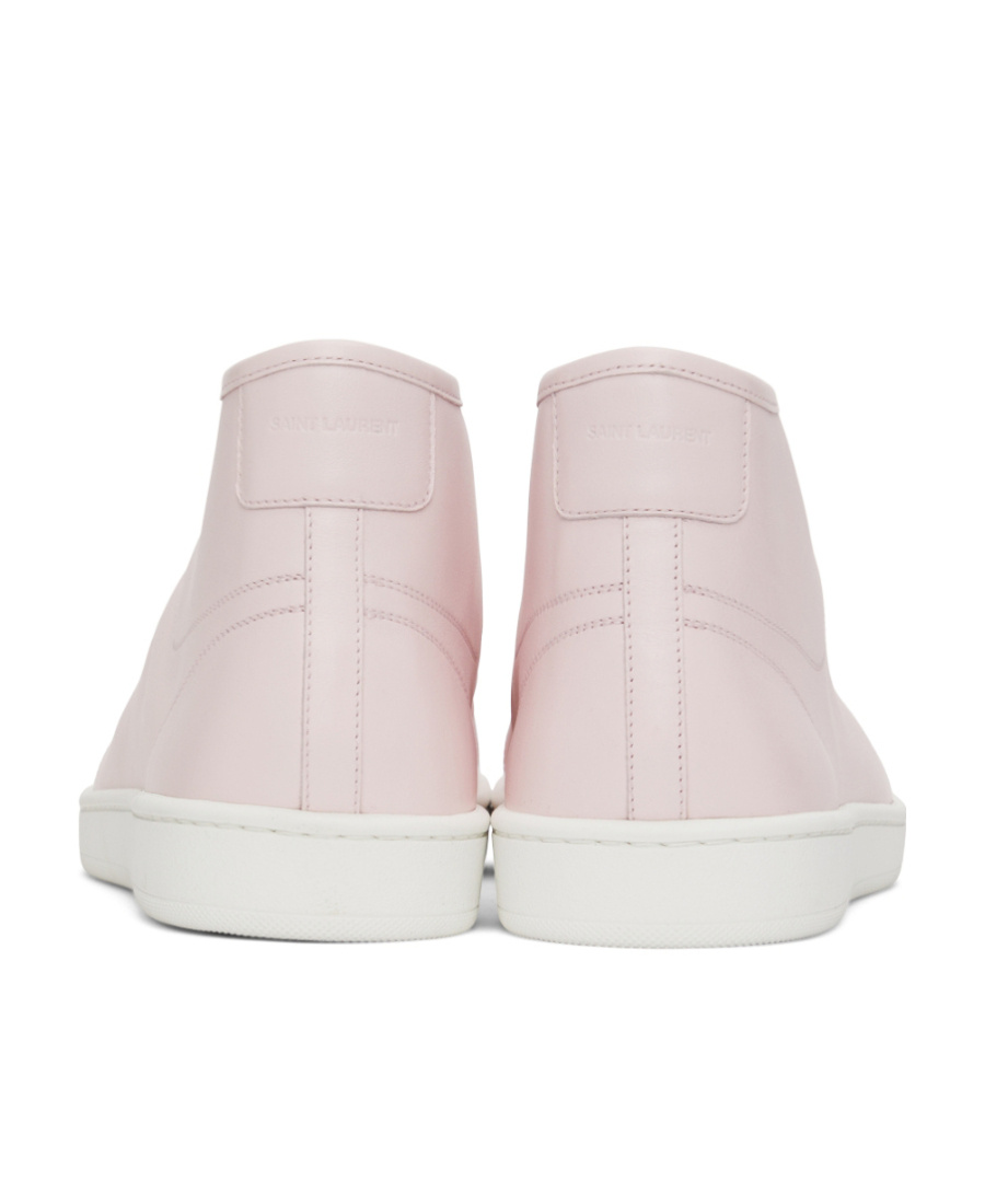 Saint Laurent Court High-top Sneakers With Round Toe In Pink