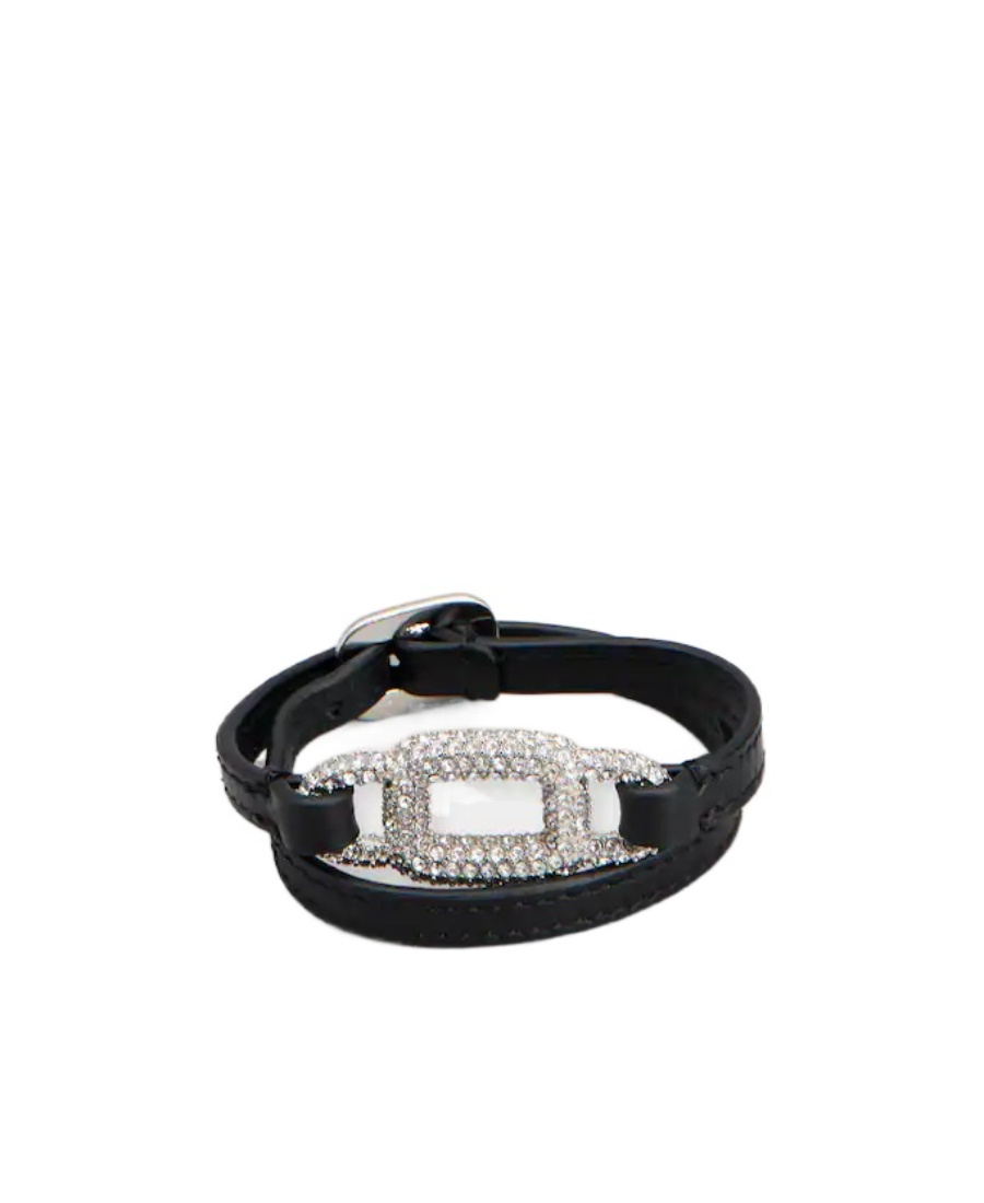 ROGER VIVIER VIV' CHOC STRASS BRACELET IN LEATHER