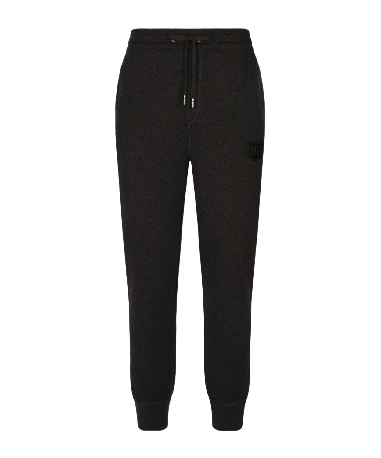 Dolce & Gabbana Drawstring Wool-silk Track Pants In Black