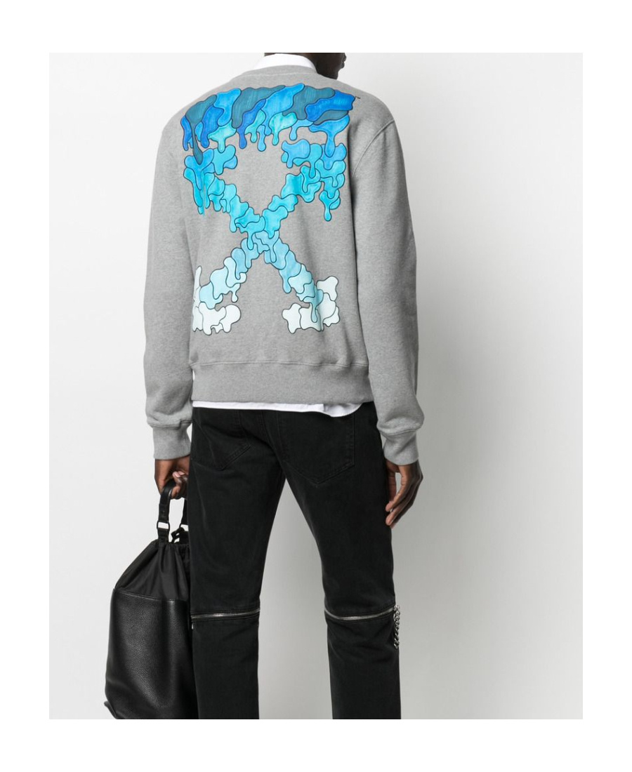 Off-white Arrows Logo Print Sweatshirt In Gray