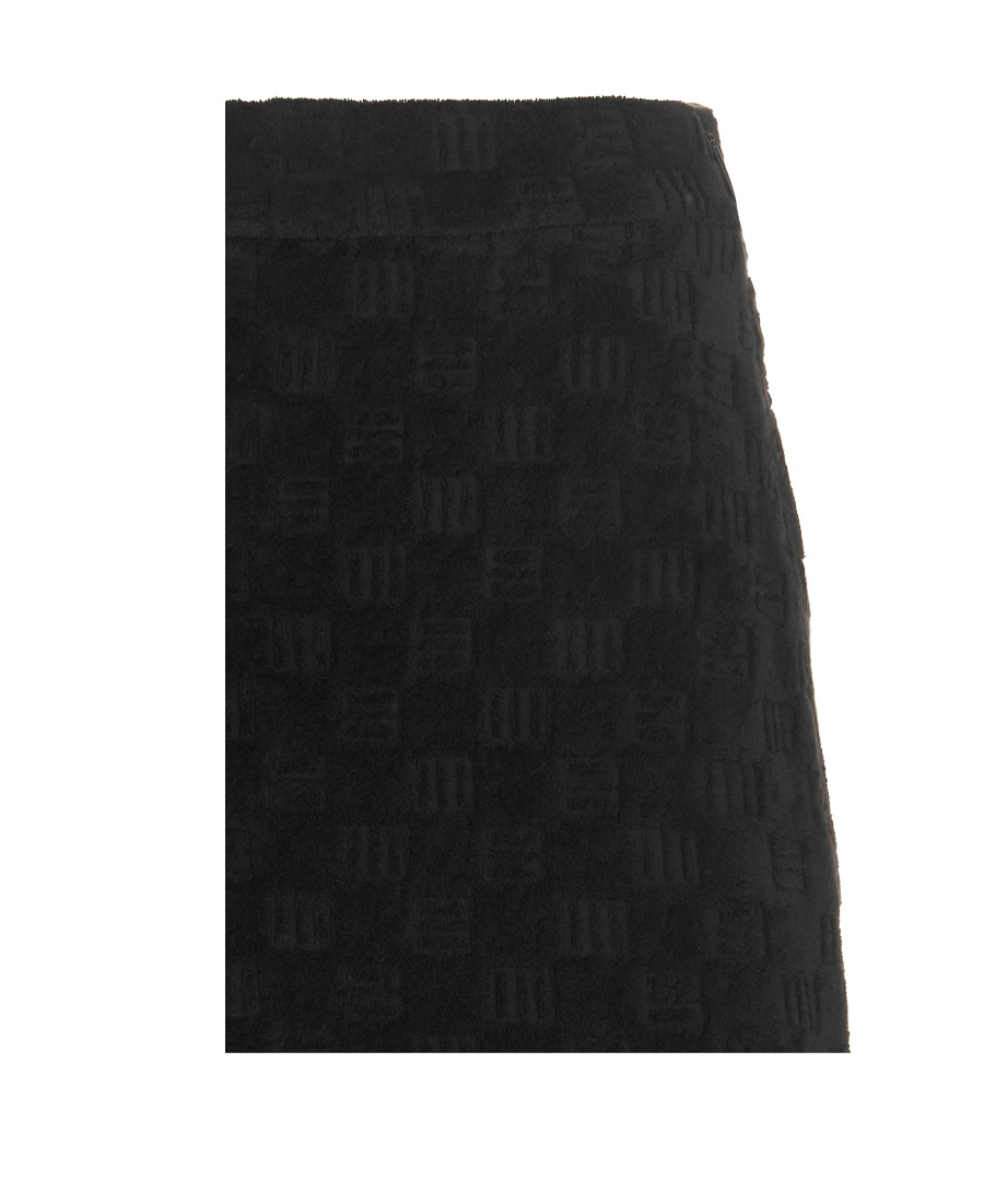 Shop Ambush Monogram-debossed Mini Skirt In Black