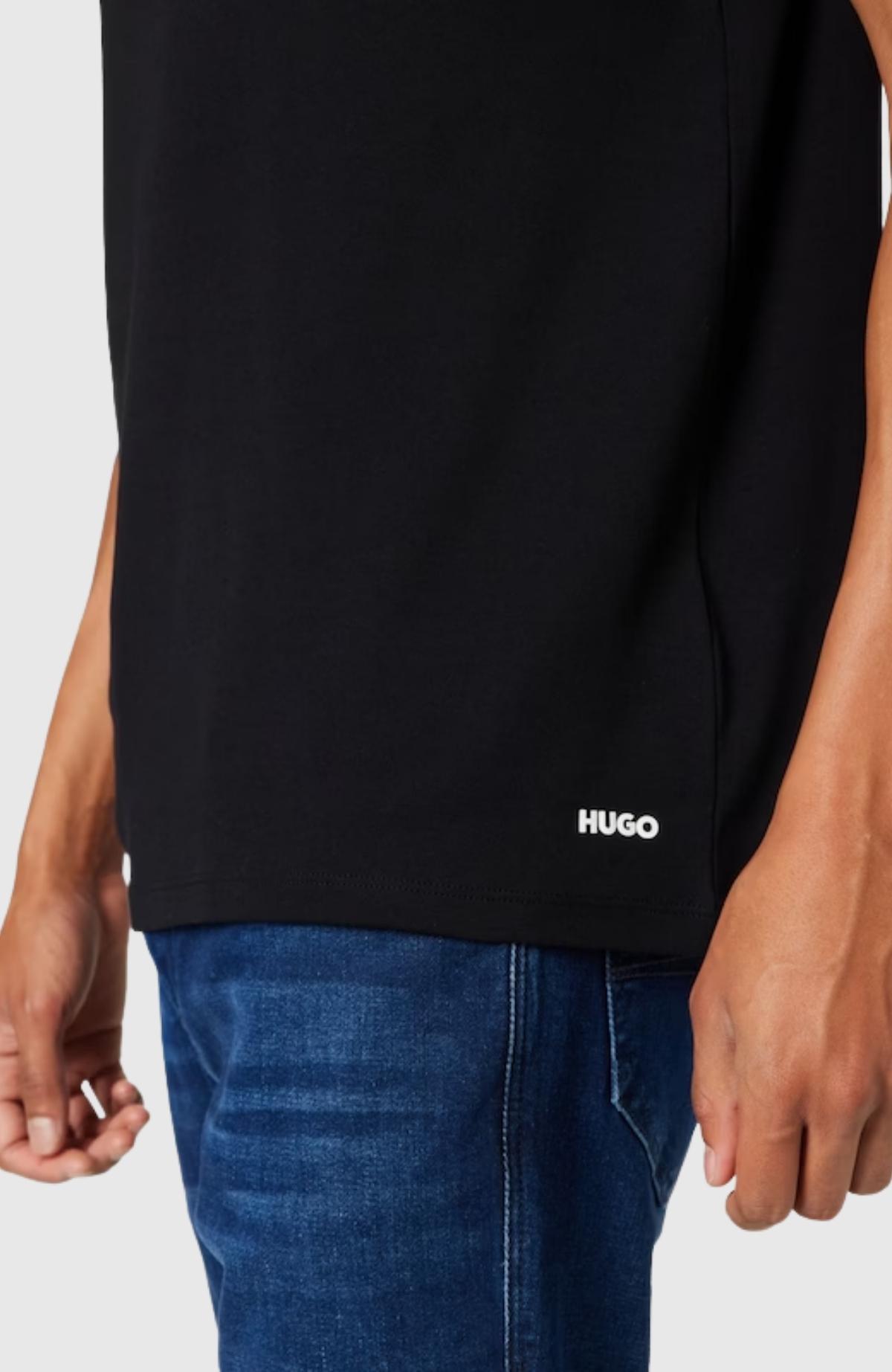 Hugo Boss Logo-plaque Crew-neck T-shirt In Black