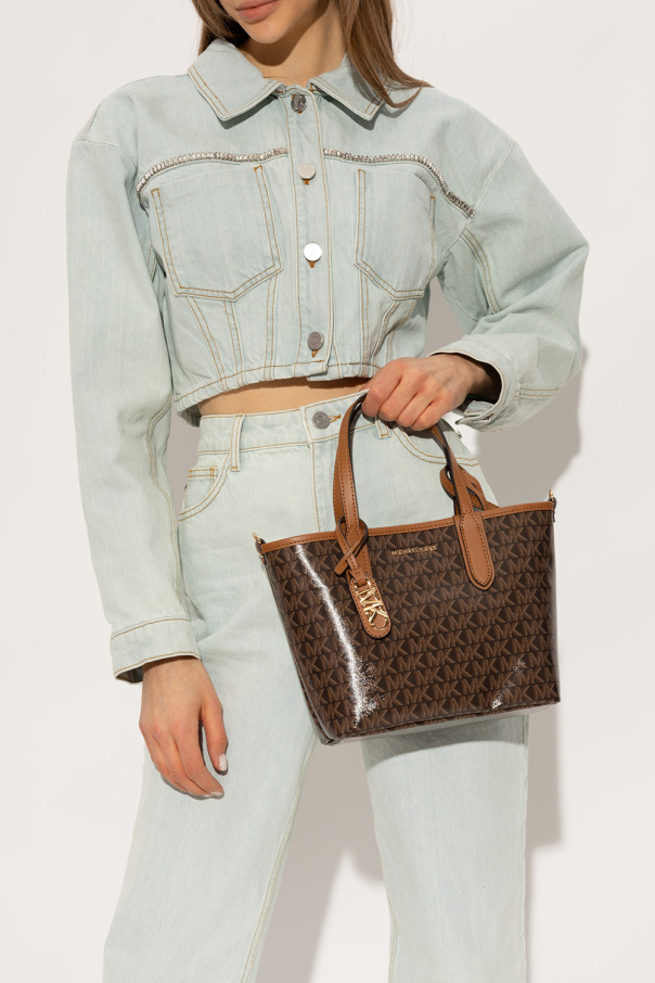 Michael Michael Kors Small Logo-print Canvas Tote Bag In Brown
