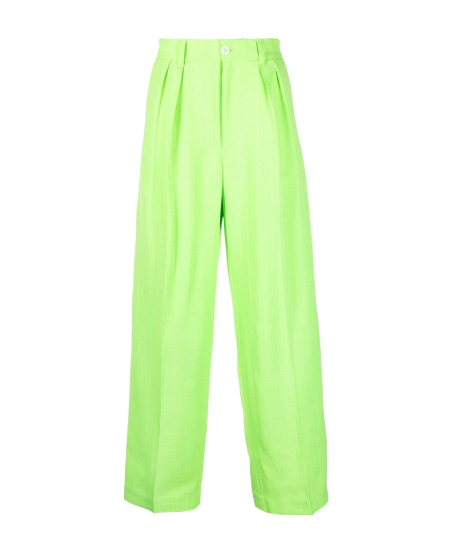 Jacquemus Logo Hidden Zipper Casual Pants In Green