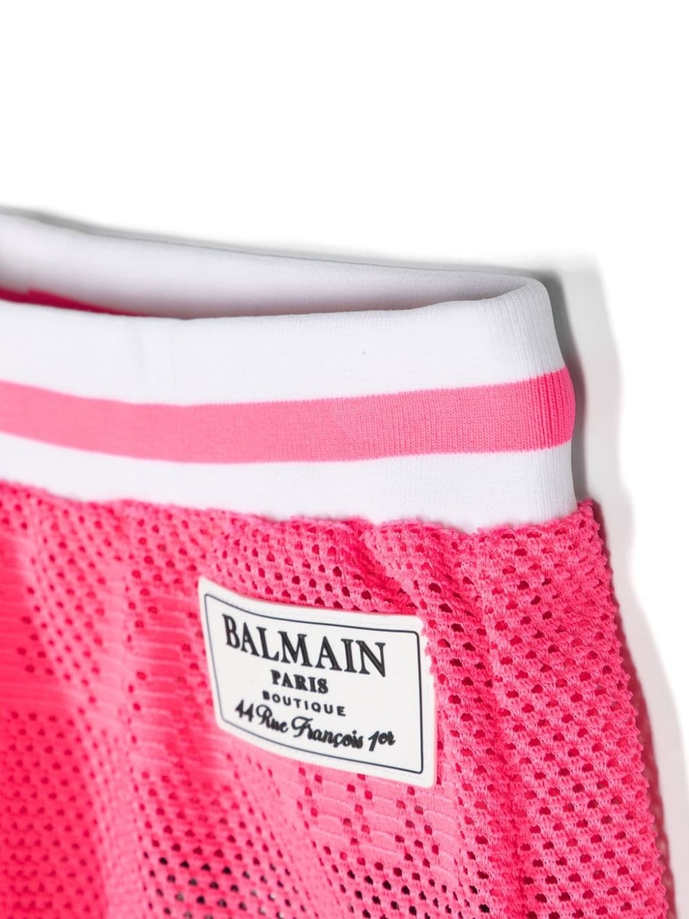 Balmain Logo-patch Mesh Shorts In Pink