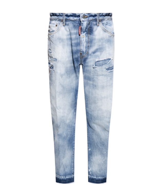 Dsquared2 Bleached Slim-leg Jeans In Blue