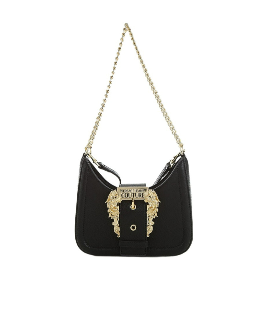 Versace Logo Shoulder Bag In Black