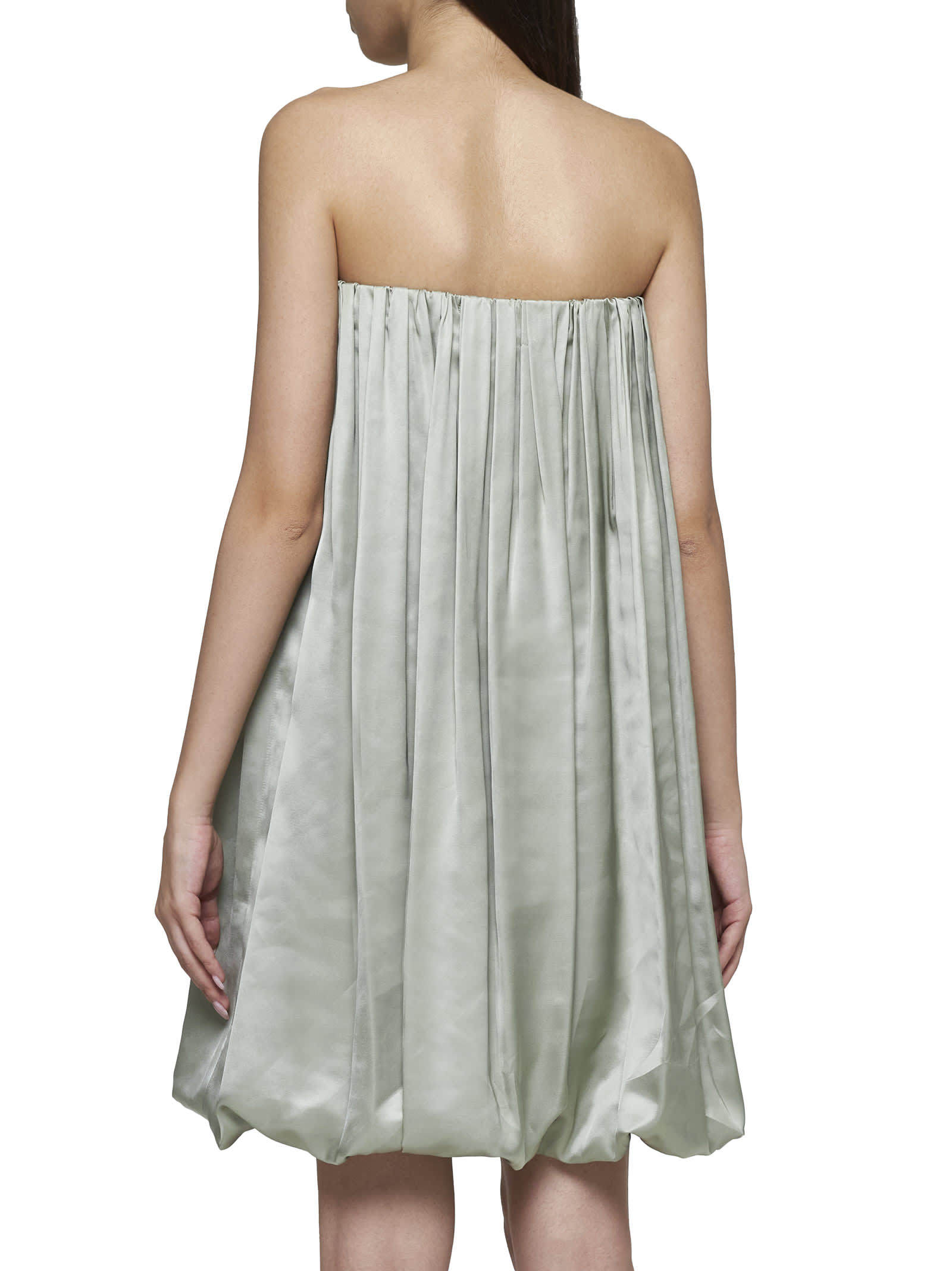 Mm6 Maison Margiela Viscose Satin Mini Dress In Gray