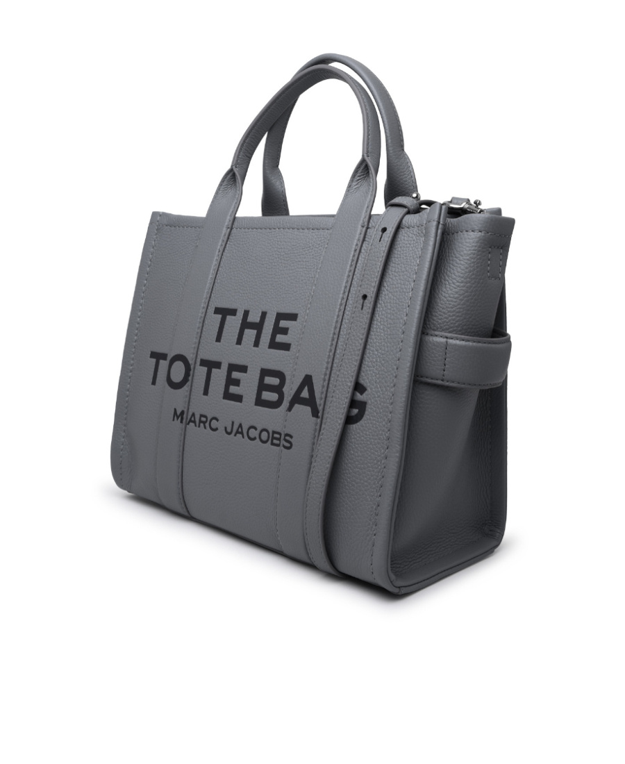 Marc Jacobs The Leather Medium Tote Bag In Gray