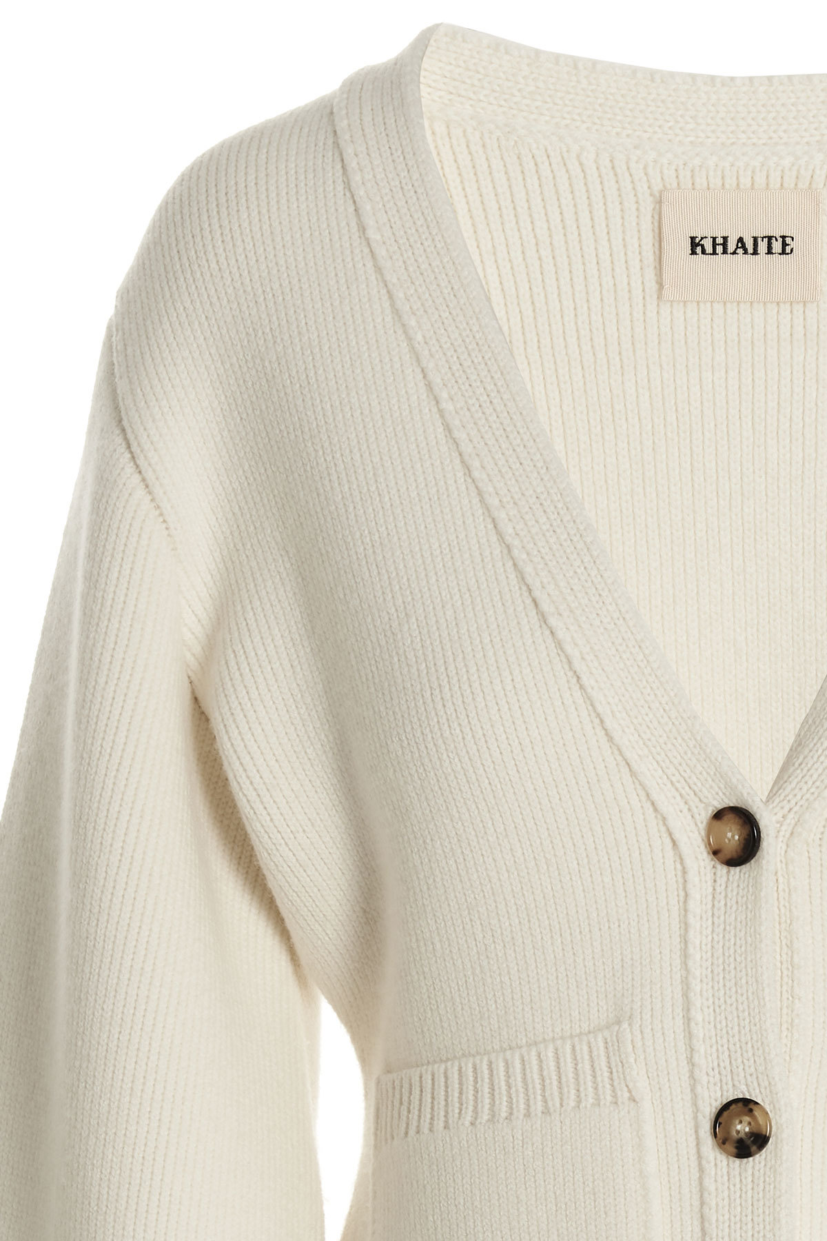Khaite V-neck Cashmere Sweater In White