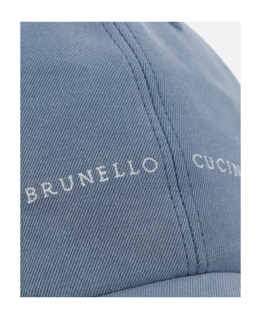Brunello Cucinelli Logo-print Cap In Blue