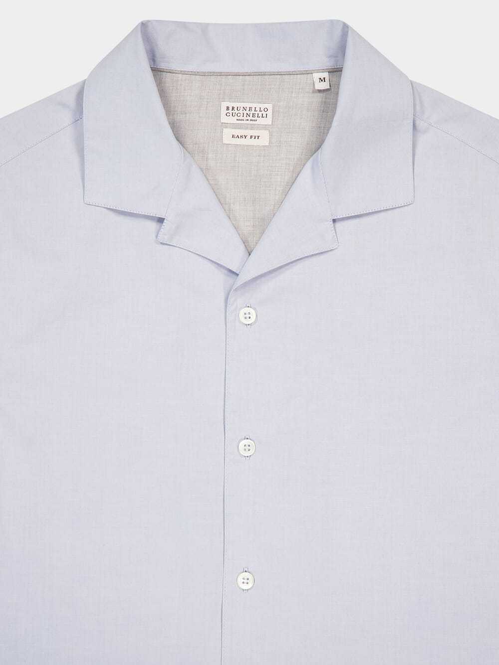 Brunello Cucinelli Long Sleeve Shirt In Sky Blue