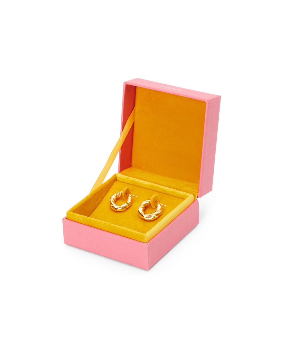 Loewe Trumpet Napapi Twisted Earrings In Yellow