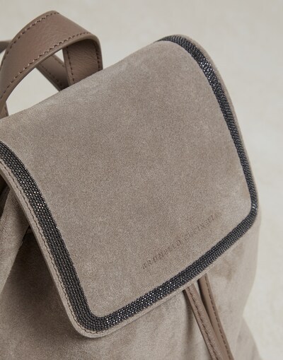 Brunello Cucinelli Logo-debossed Stud-trim Backpack In Nude