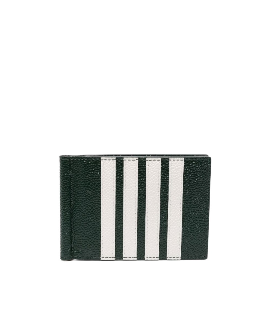 Thom Browne 4-bar Stripe Leather Wallet In Black