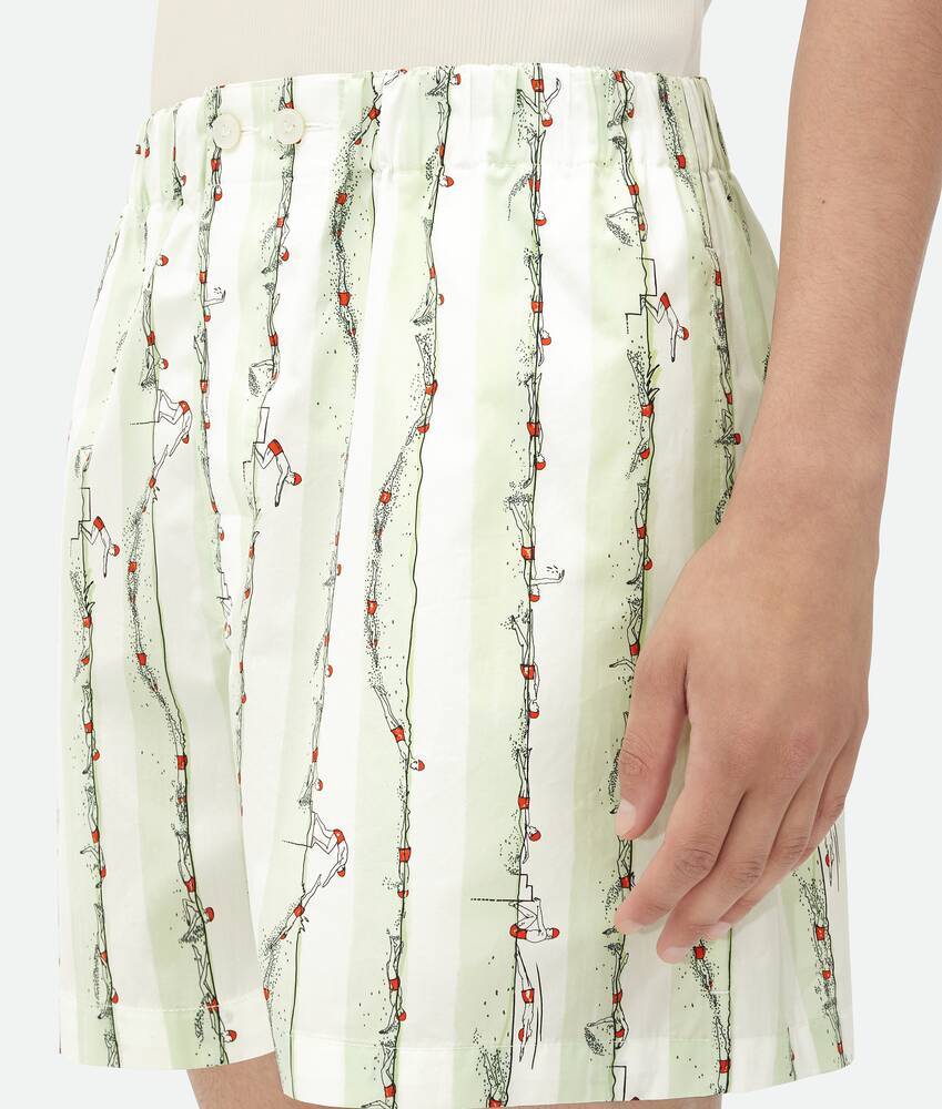 Bottega Veneta Printed Striped Shorts In Green