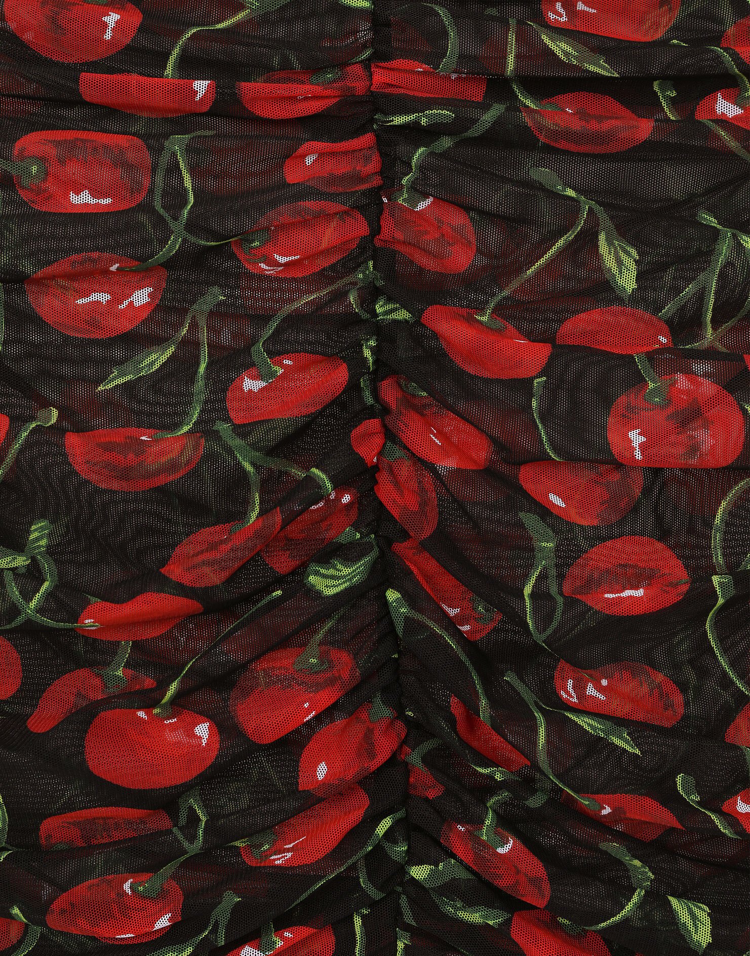 Dolce & Gabbana Semi-sheer Cherry-print Tank Top In Black