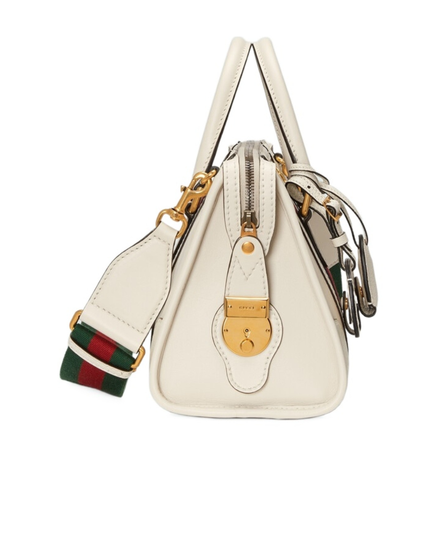 Gucci Small Double G Top-handle Bag In White