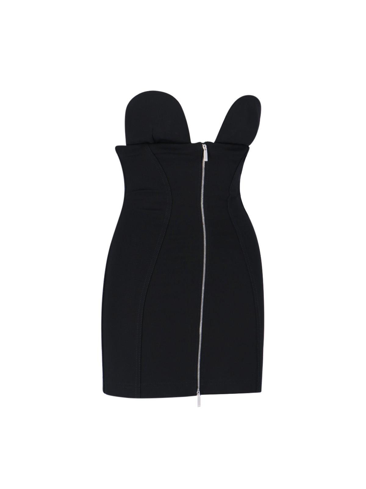 Off-white Bodycon Ablohland Mini Dress With Front Zip In Black