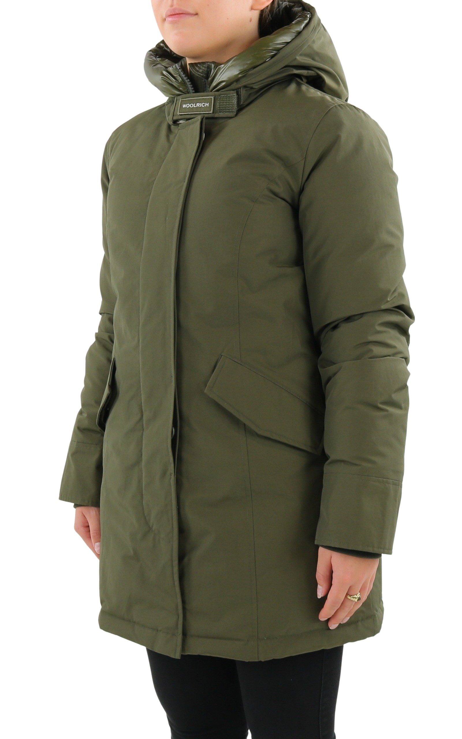 Woolrich Arctic Zipped Up Parka In Green