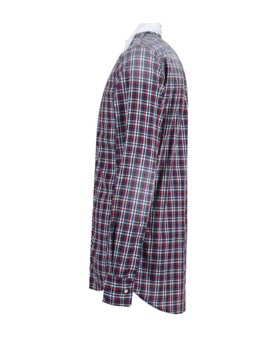 Dsquared2 Checkered Splicing Design Shirt In Gray