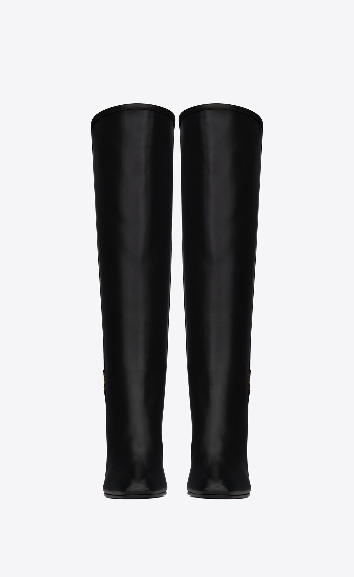 Saint Laurent Jane Monogram Leather Boots In Black