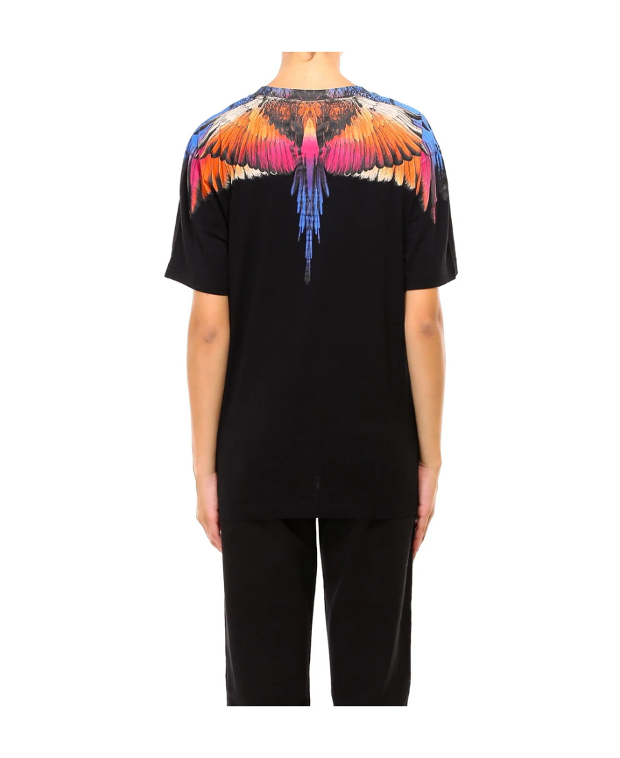 Marcelo Burlon County Of Milan Wings Printed T-shirt In Black