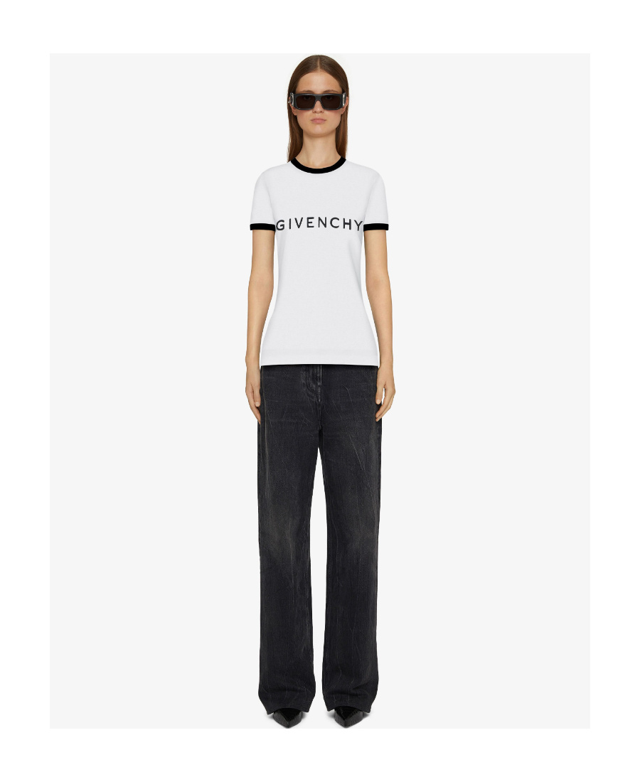 Givenchy Women Logo Print T-shirt In White