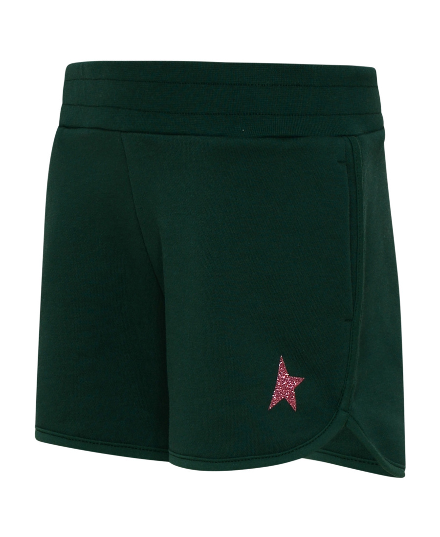 Golden Goose Girl's Glitter Star Fleece Shorts In Black